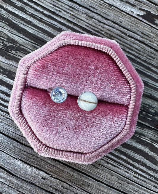 Floating Birthstone and Breast Milk Ring